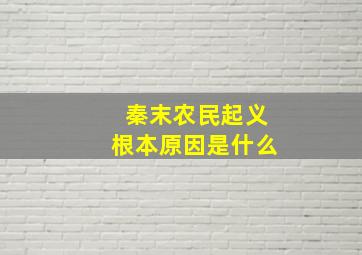 秦末农民起义根本原因是什么