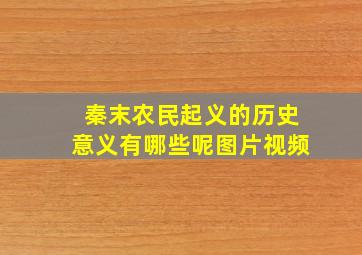 秦末农民起义的历史意义有哪些呢图片视频