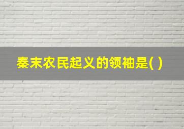 秦末农民起义的领袖是( )