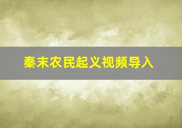 秦末农民起义视频导入