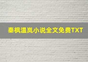 秦枫温岚小说全文免费TXT