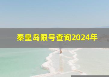 秦皇岛限号查询2024年