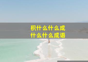 积什么什么成什么什么成语