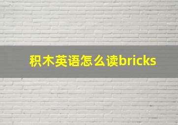 积木英语怎么读bricks