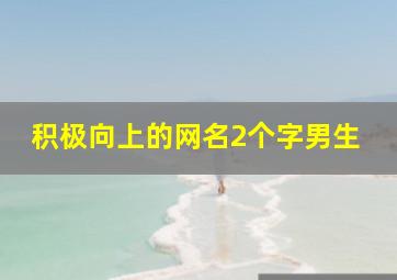 积极向上的网名2个字男生