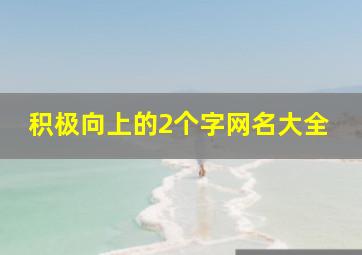 积极向上的2个字网名大全