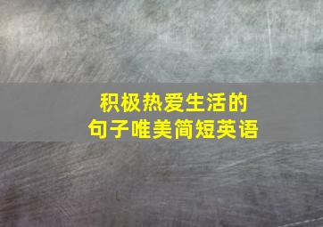 积极热爱生活的句子唯美简短英语