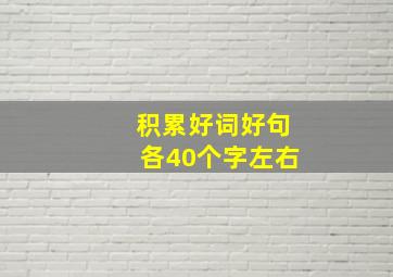 积累好词好句各40个字左右