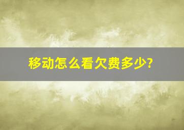 移动怎么看欠费多少?