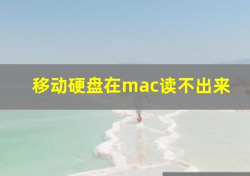 移动硬盘在mac读不出来