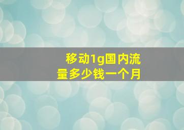 移动1g国内流量多少钱一个月