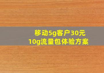 移动5g客户30元10g流量包体验方案