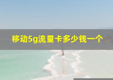 移动5g流量卡多少钱一个