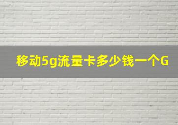 移动5g流量卡多少钱一个G