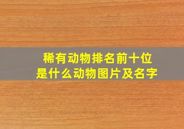 稀有动物排名前十位是什么动物图片及名字