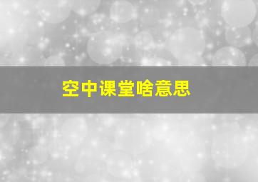 空中课堂啥意思