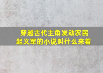 穿越古代主角发动农民起义军的小说叫什么来着