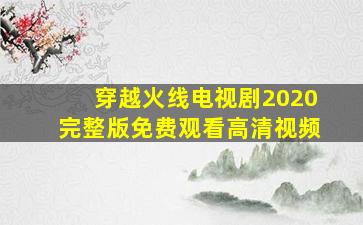 穿越火线电视剧2020完整版免费观看高清视频