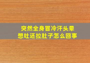 突然全身冒冷汗头晕想吐还拉肚子怎么回事