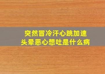 突然冒冷汗心跳加速头晕恶心想吐是什么病