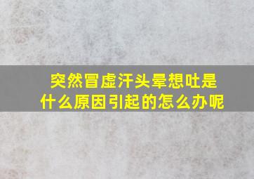 突然冒虚汗头晕想吐是什么原因引起的怎么办呢