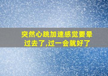 突然心跳加速感觉要晕过去了,过一会就好了