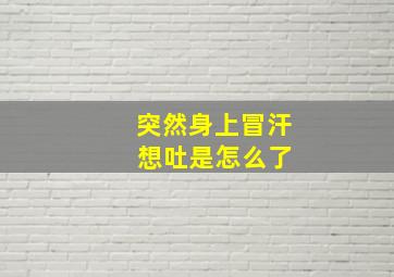 突然身上冒汗 想吐是怎么了