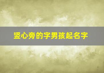 竖心旁的字男孩起名字