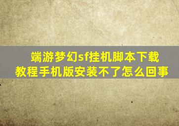 端游梦幻sf挂机脚本下载教程手机版安装不了怎么回事