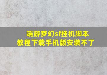 端游梦幻sf挂机脚本教程下载手机版安装不了