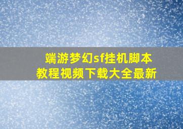 端游梦幻sf挂机脚本教程视频下载大全最新