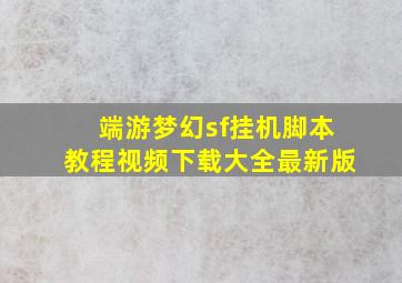 端游梦幻sf挂机脚本教程视频下载大全最新版