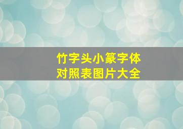 竹字头小篆字体对照表图片大全