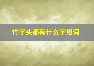 竹字头都有什么字组词