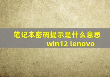 笔记本密码提示是什么意思 win12 lenovo