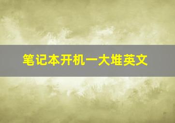 笔记本开机一大堆英文