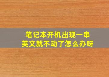 笔记本开机出现一串英文就不动了怎么办呀