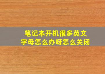 笔记本开机很多英文字母怎么办呀怎么关闭