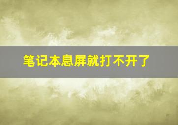 笔记本息屏就打不开了