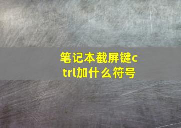 笔记本截屏键ctrl加什么符号