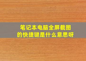 笔记本电脑全屏截图的快捷键是什么意思呀