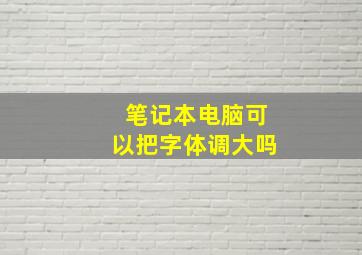 笔记本电脑可以把字体调大吗