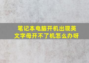 笔记本电脑开机出现英文字母开不了机怎么办呀