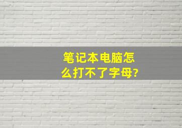 笔记本电脑怎么打不了字母?