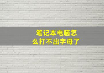 笔记本电脑怎么打不出字母了