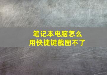 笔记本电脑怎么用快捷键截图不了