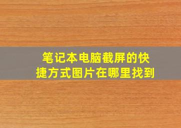 笔记本电脑截屏的快捷方式图片在哪里找到