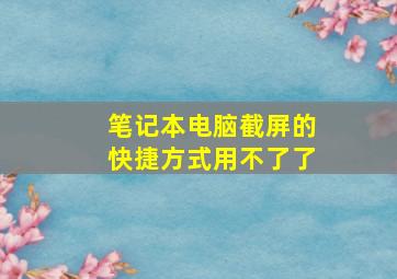 笔记本电脑截屏的快捷方式用不了了