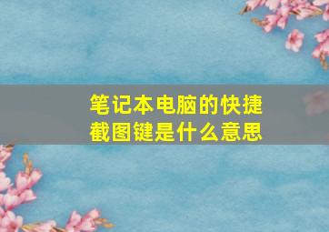 笔记本电脑的快捷截图键是什么意思