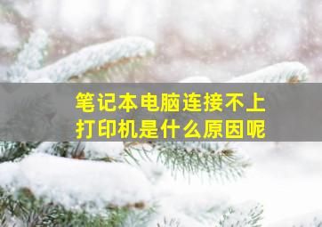 笔记本电脑连接不上打印机是什么原因呢